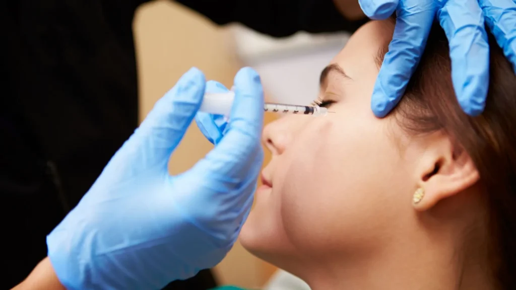 Client receiving a BOTOX® Cosmetic injectable treatment for natural-looking facial rejuvenation near Hunt Valley, Maryland.