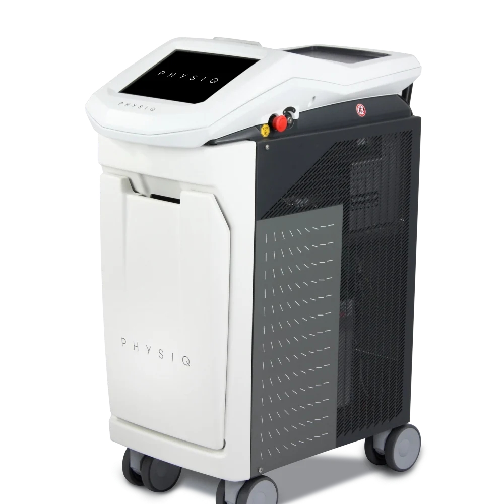 A multifunction office printer on wheels.