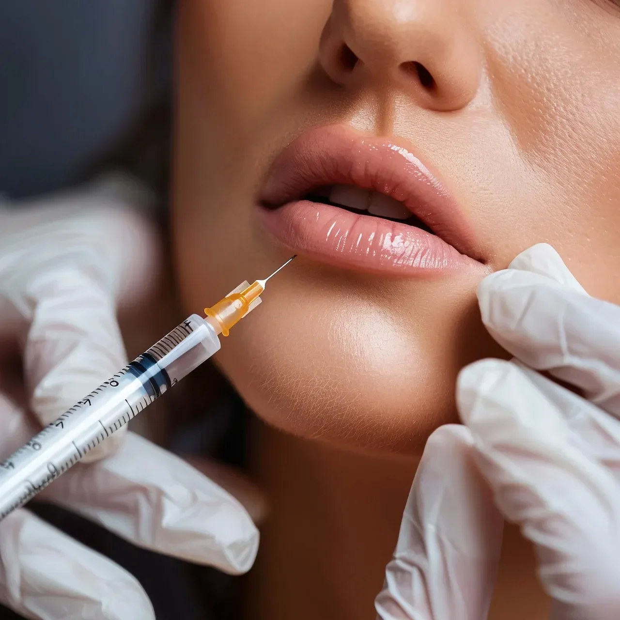 Licensed Nurse Practitioner administering lip fillers in Timonium